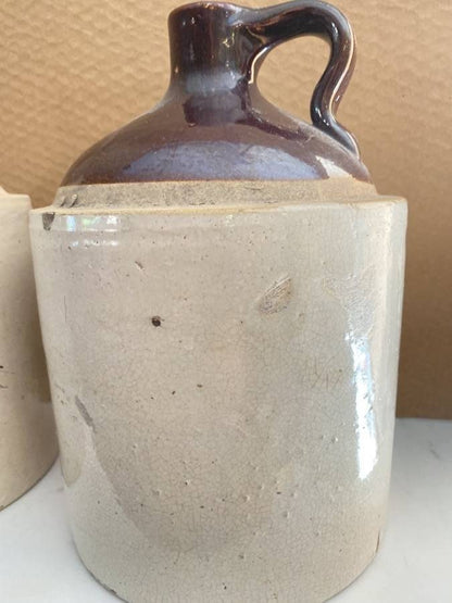 Stoneware Jugs. 1-Gallon. Vintage Pair. An excellent example of American stoneware.