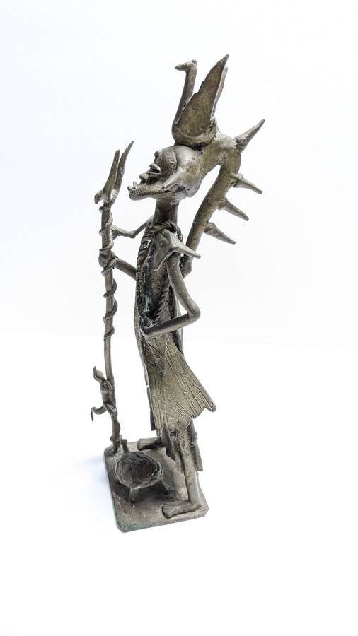 Three Heavy Bronze African Deity Statues