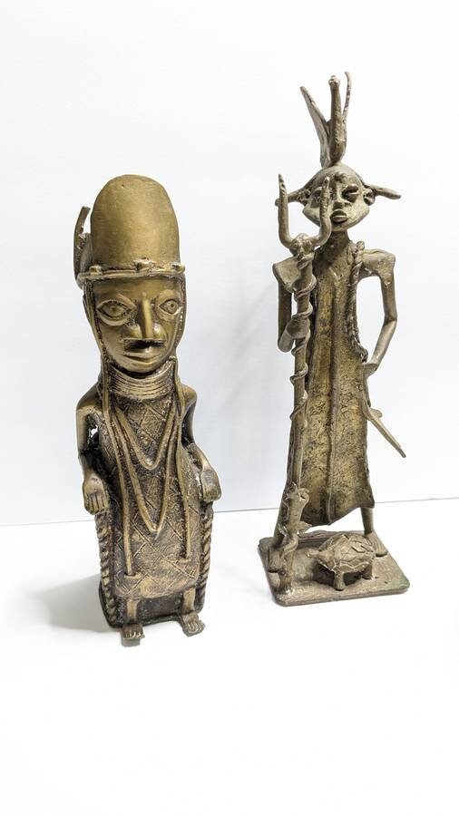 Three Heavy Bronze African Deity Statues