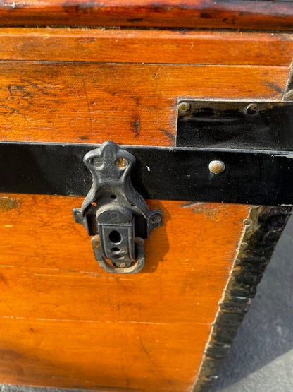 Vintage Wooden Moving Trunk Circa 1850.  Very good condition. Rare
