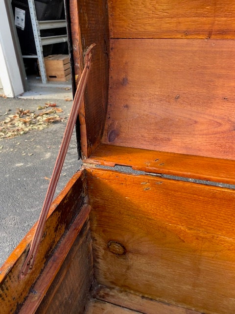Vintage Wooden Moving Trunk Circa 1850.  Very good condition. Rare
