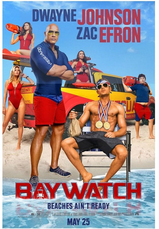 Original movie poster for Baywatch - 27 X 40 inches, double-sided, and printed on high quality paper