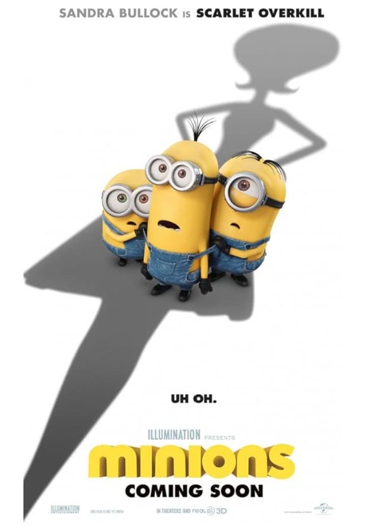 Original movie poster for Minions - 27 X 40 inches, double-sided, printed on high quality paper