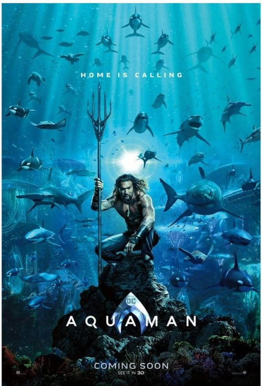 Original movie poster for Aquaman - 27 X 40 inches, double-sided, and printed on high quality paper