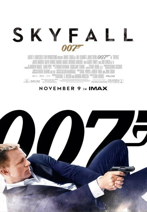 Original movie poster for Skyfall - 27 X 40 inches, double-sided, and printed on high quality paper