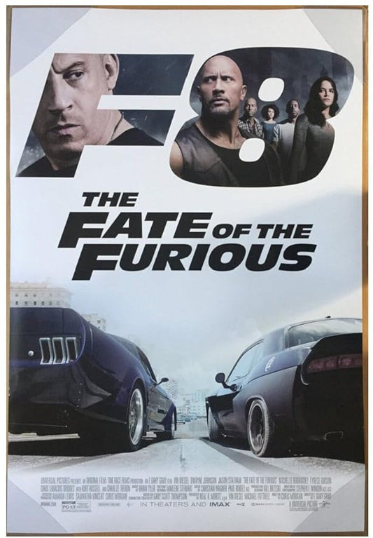Original movie poster for The Fate of the Furious - 27 X 40 inches, double-sided, printed on high quality paper