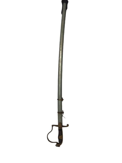 Antique 27" Steel Military Sword with Sheath. Unknown Origin.