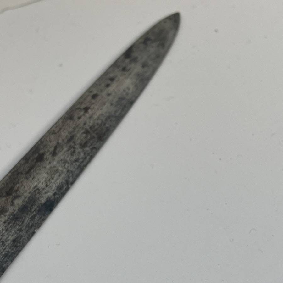 Antique 27" Steel Military Sword with Sheath. Unknown Origin.