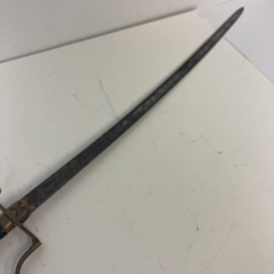 Antique 27" Steel Military Sword with Sheath. Unknown Origin.