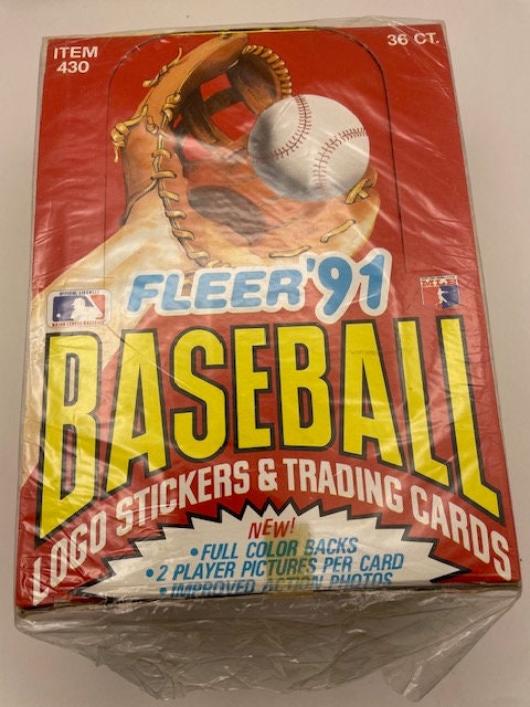 1991 Fleer Baseball Box of Sealed Card Packs (36 Packs)