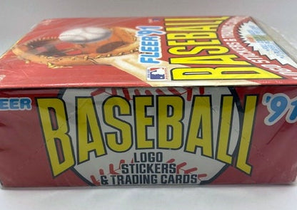 1991 Fleer Baseball Box of Sealed Card Packs (36 Packs)