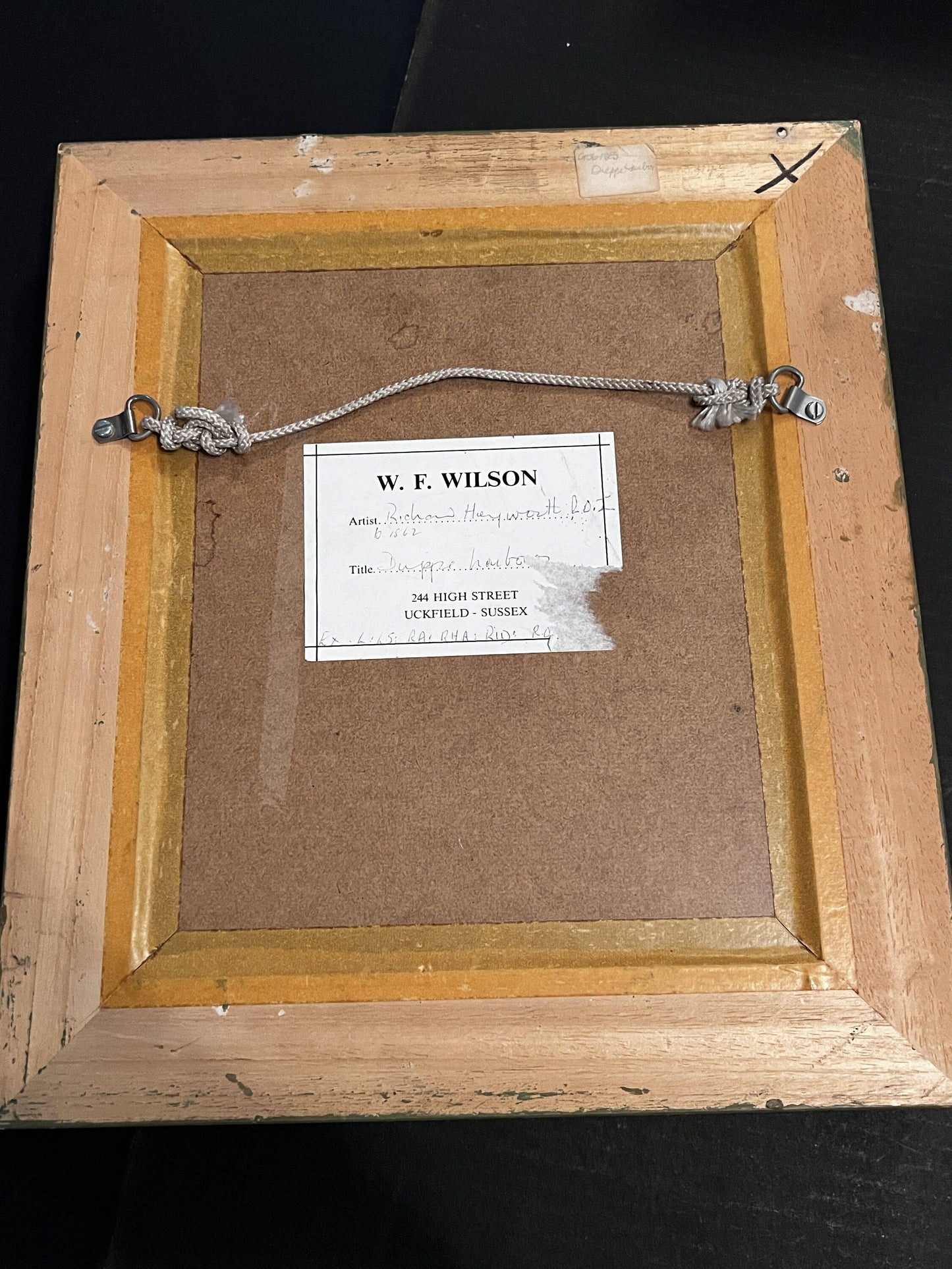 Rare Original Antique Oil Painting by Richard Heyworth (1862 - 1942) “Dieppe Harbor”, 12.75 x 14.75” Framed