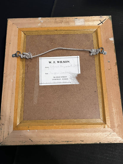 Rare Original Antique Oil Painting by Richard Heyworth (1862 - 1942) “Dieppe Harbor”, 12.75 x 14.75” Framed