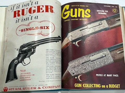 Guns Magazine (1958-1970) Each Year Professionally Bound into a Hardback Volume