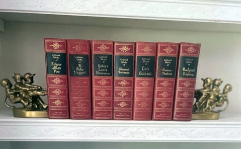 Antique Early 1900s Hardcover Book Set of the Collected Works of Famous Authors from Publisher Walter Black