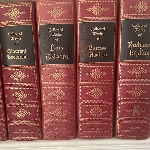 Antique Early 1900s Hardcover Book Set of the Collected Works of Famous Authors from Publisher Walter Black