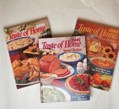 Cook, Celebrate, and Savor with the Best of Taste of Home with these three annual recipe books (2000-2002)