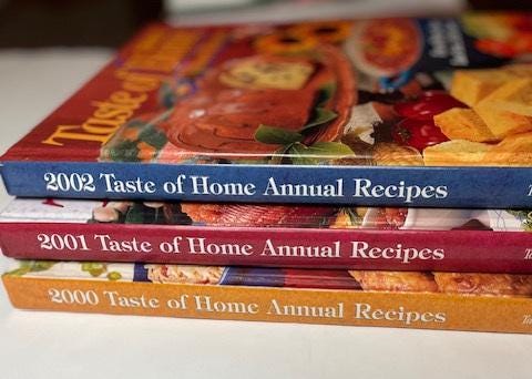 Cook, Celebrate, and Savor with the Best of Taste of Home with these three annual recipe books (2000-2002)