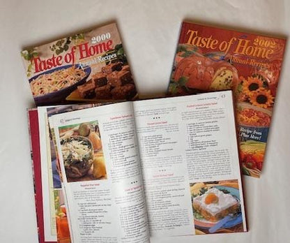 Cook, Celebrate, and Savor with the Best of Taste of Home with these three annual recipe books (2000-2002)