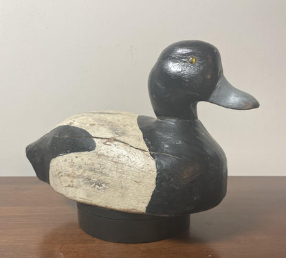 Vintage Hand-Carved, Hand-Painted Wooden Duck Decoy