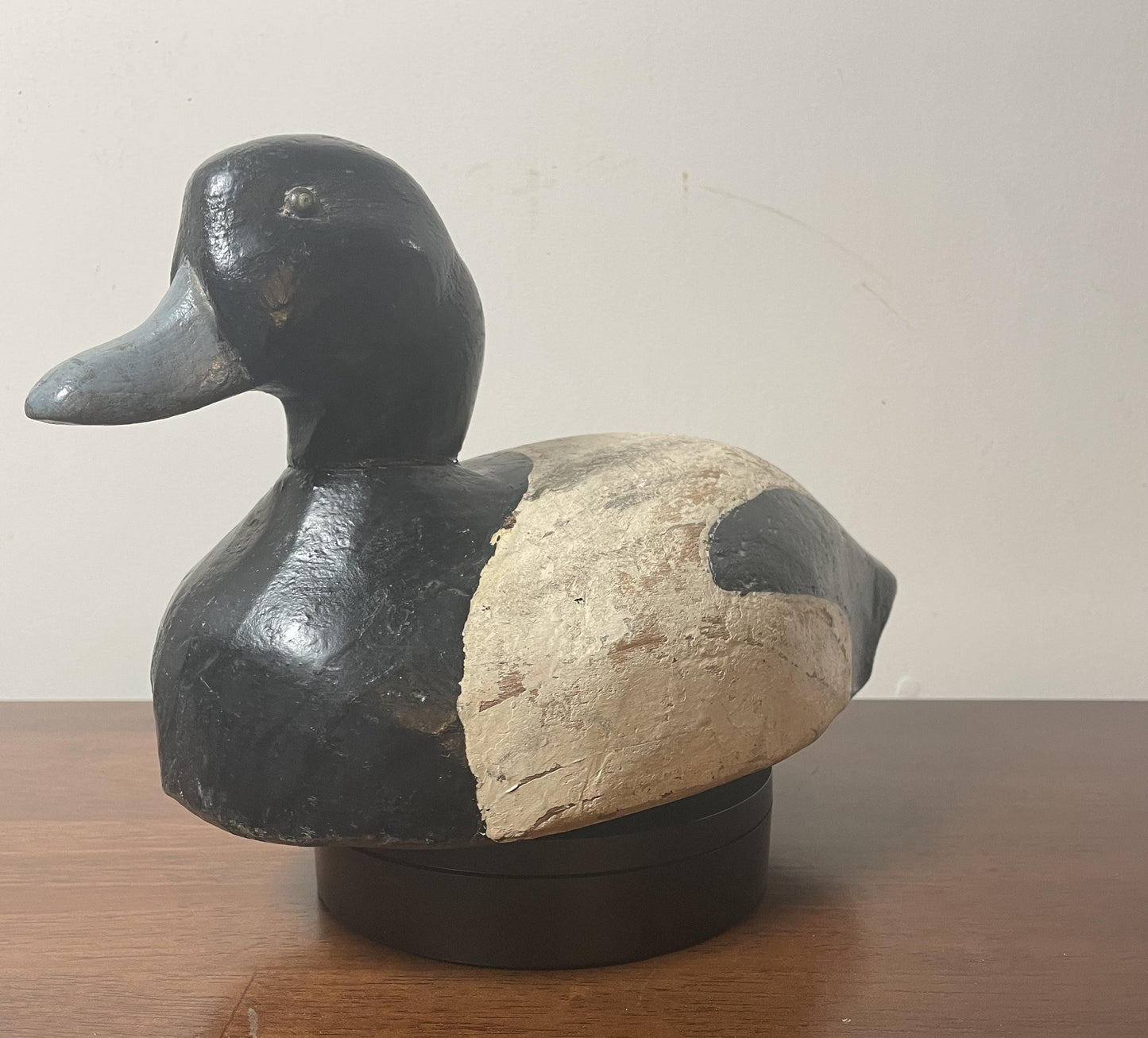 Vintage Hand-Carved, Hand-Painted Wooden Duck Decoy