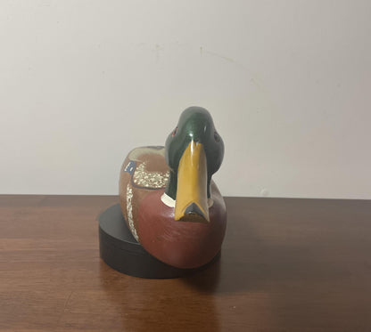 Vintage Hand-Carved, Hand-Painted Wooden Duck Decoy - Mallard