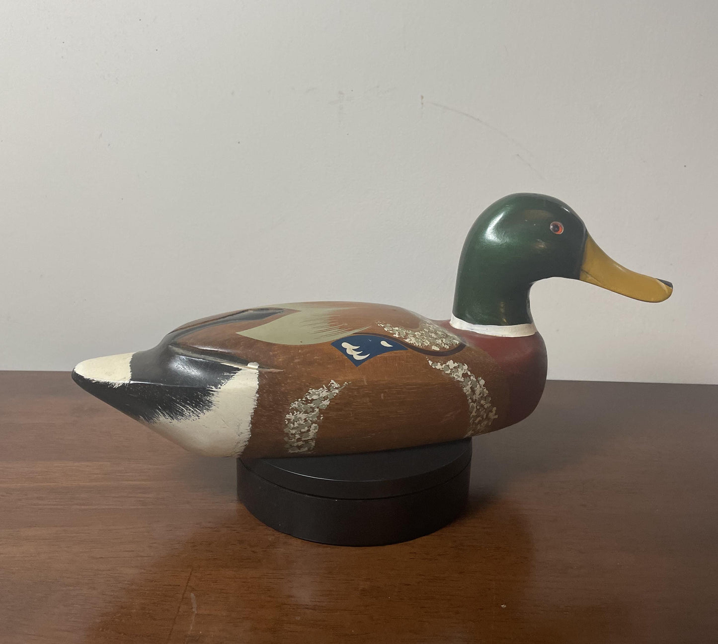 Vintage Hand-Carved, Hand-Painted Wooden Duck Decoy - Mallard