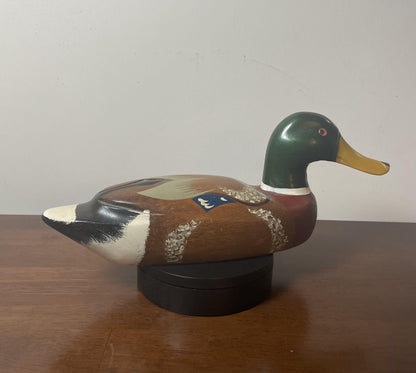 Vintage Hand-Carved, Hand-Painted Wooden Duck Decoy - Mallard