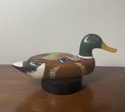 Vintage Hand-Carved, Hand-Painted Wooden Duck Decoy - Mallard