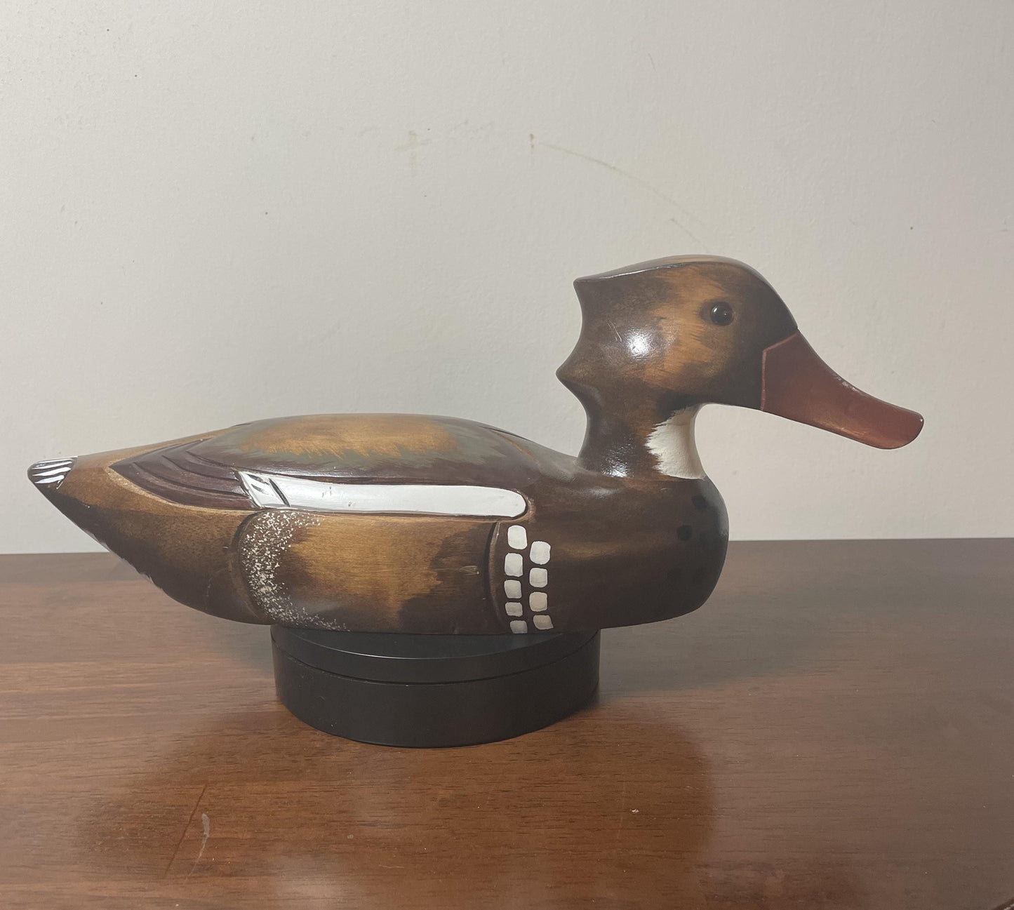 Vintage Hand-Carved, Hand-Painted Wooden Duck Decoy -  Mergonser Drake. Donald's Duck Shoppe. Ocean City, MD.