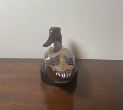 Vintage Hand-Carved, Hand-Painted Wooden Duck Decoy -  Mergonser Hen. Donald's Duck Shoppe. Ocean City, MD.
