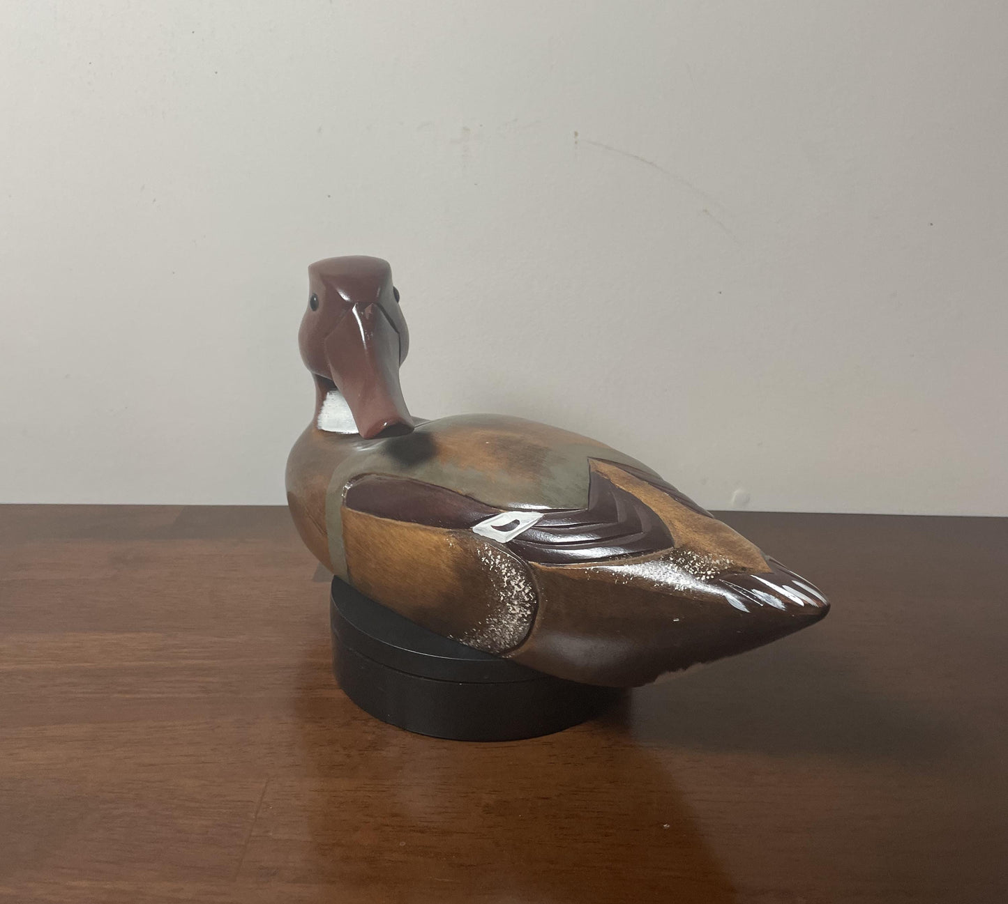 Vintage Hand-Carved, Hand-Painted Wooden Duck Decoy -  Mergonser Hen. Donald's Duck Shoppe. Ocean City, MD.