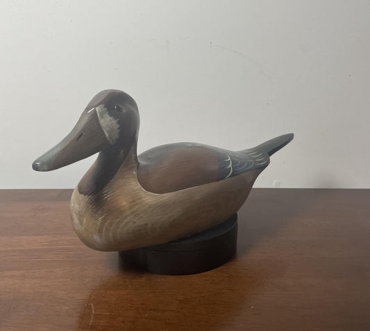 Vintage Hand-Carved, Hand-Painted Wooden Duck Decoy - Pintail