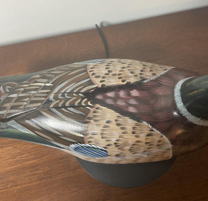 Vintage Hand-Carved, Hand-Painted Wooden Duck Decoy - Rouen Clair