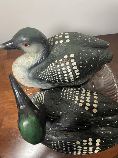 Duck Decoys. Pair of Greater Scaups. Beautifully hand-painted.