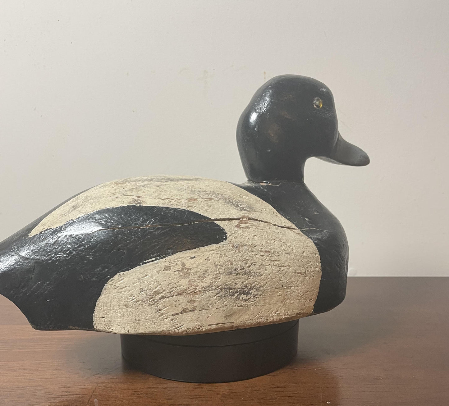 Vintage Hand-Carved, Hand-Painted Wooden Duck Decoy