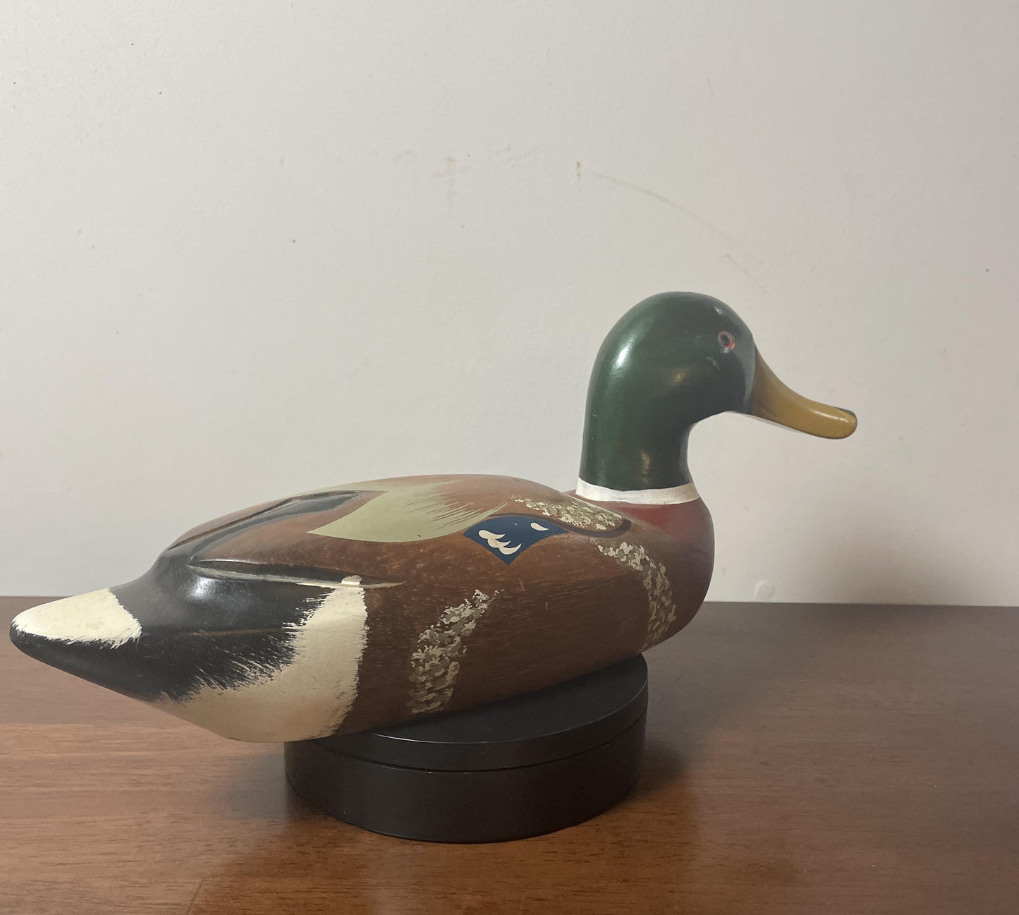 Vintage Hand-Carved, Hand-Painted Wooden Duck Decoy - Mallard