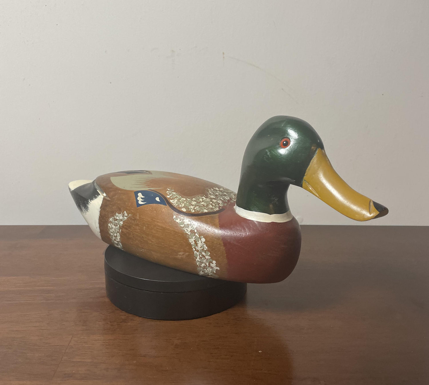 Vintage Hand-Carved, Hand-Painted Wooden Duck Decoy - Mallard