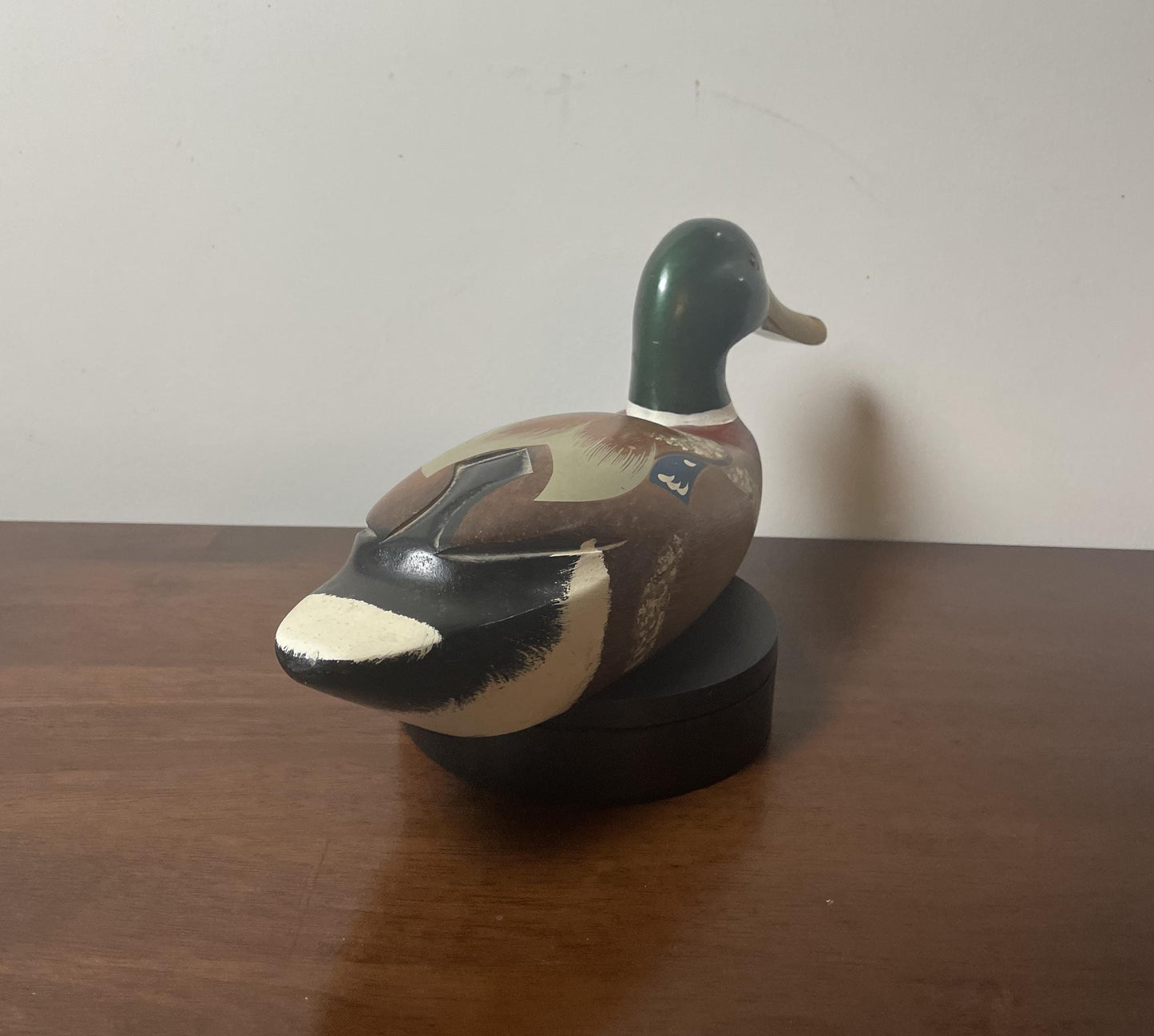 Vintage Hand-Carved, Hand-Painted Wooden Duck Decoy - Mallard