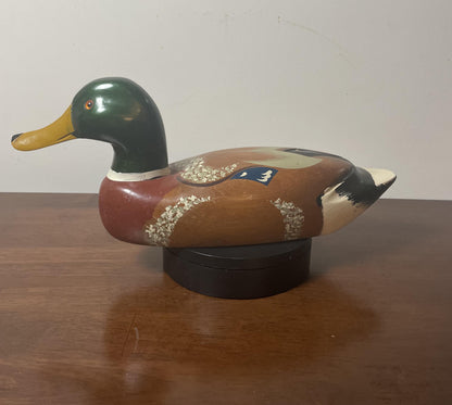 Vintage Hand-Carved, Hand-Painted Wooden Duck Decoy - Mallard
