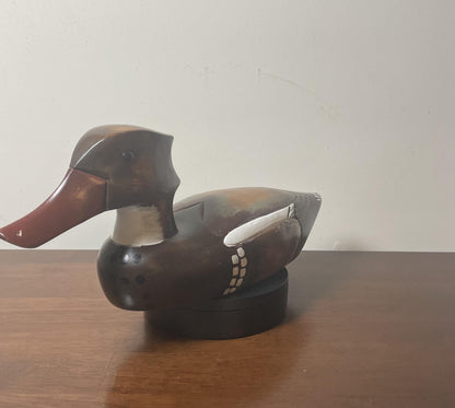 Vintage Hand-Carved, Hand-Painted Wooden Duck Decoy -  Mergonser Drake. Donald's Duck Shoppe. Ocean City, MD.