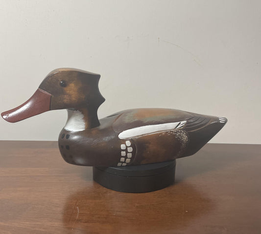 Vintage Hand-Carved, Hand-Painted Wooden Duck Decoy -  Mergonser Drake. Donald's Duck Shoppe. Ocean City, MD.