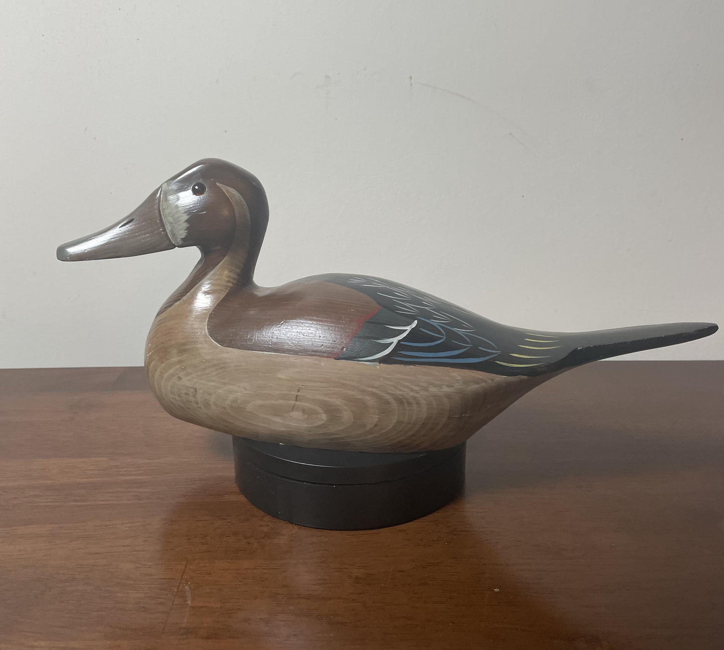 Vintage Hand-Carved, Hand-Painted Wooden Duck Decoy - Pintail