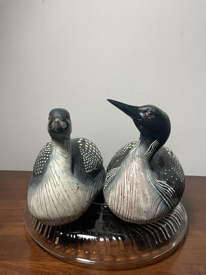 Duck Decoys. Pair of Greater Scaups. Beautifully hand-painted.