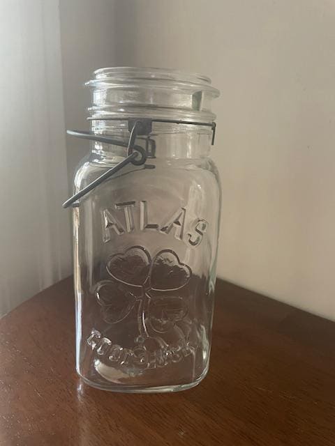 Vintage Atlas "Good-Luck" Quart Jar Without Lid