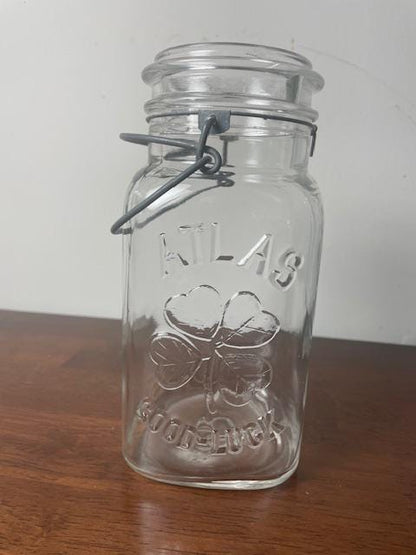 Vintage Atlas "Good-Luck" Quart Jar Without Lid