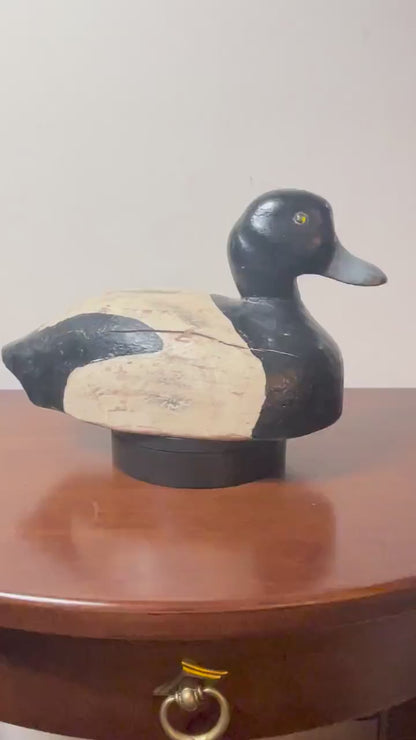 Vintage Hand-Carved, Hand-Painted Wooden Duck Decoy