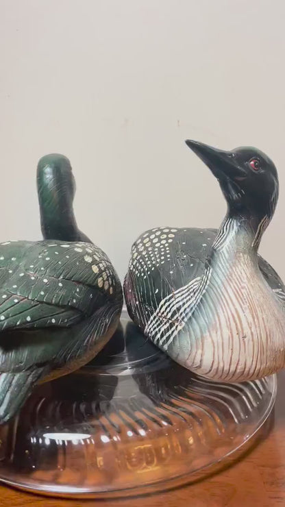 Duck Decoys. Pair of Greater Scaups. Beautifully hand-painted.