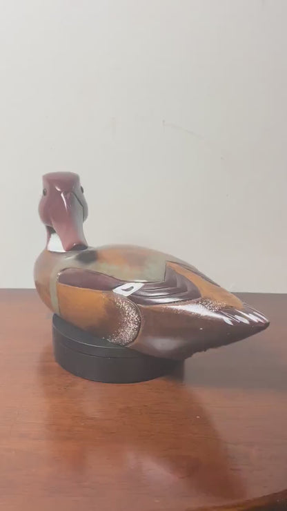 Vintage Hand-Carved, Hand-Painted Wooden Duck Decoy -  Mergonser Hen. Donald's Duck Shoppe. Ocean City, MD.
